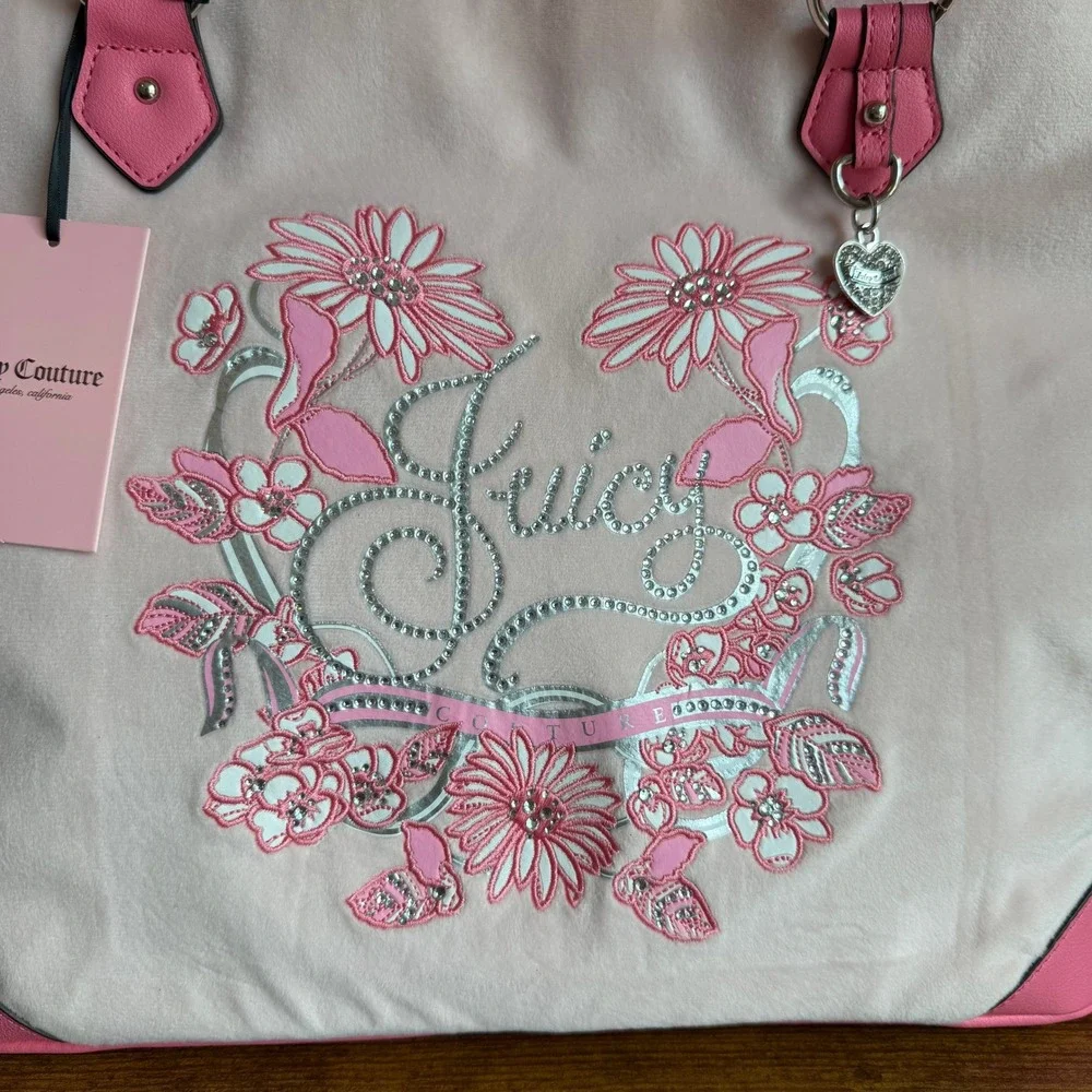New Juicy Couture Juicy In Bloom Pink Tote Shoulder Handbag Wallet Set Y2K Cute